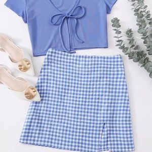 Cute purple top and skirt set!